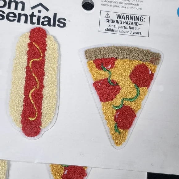 Room Essentials Fun Food Patch Set - Red and Yellow Hot Dog Pizza - Picture 2 of 3